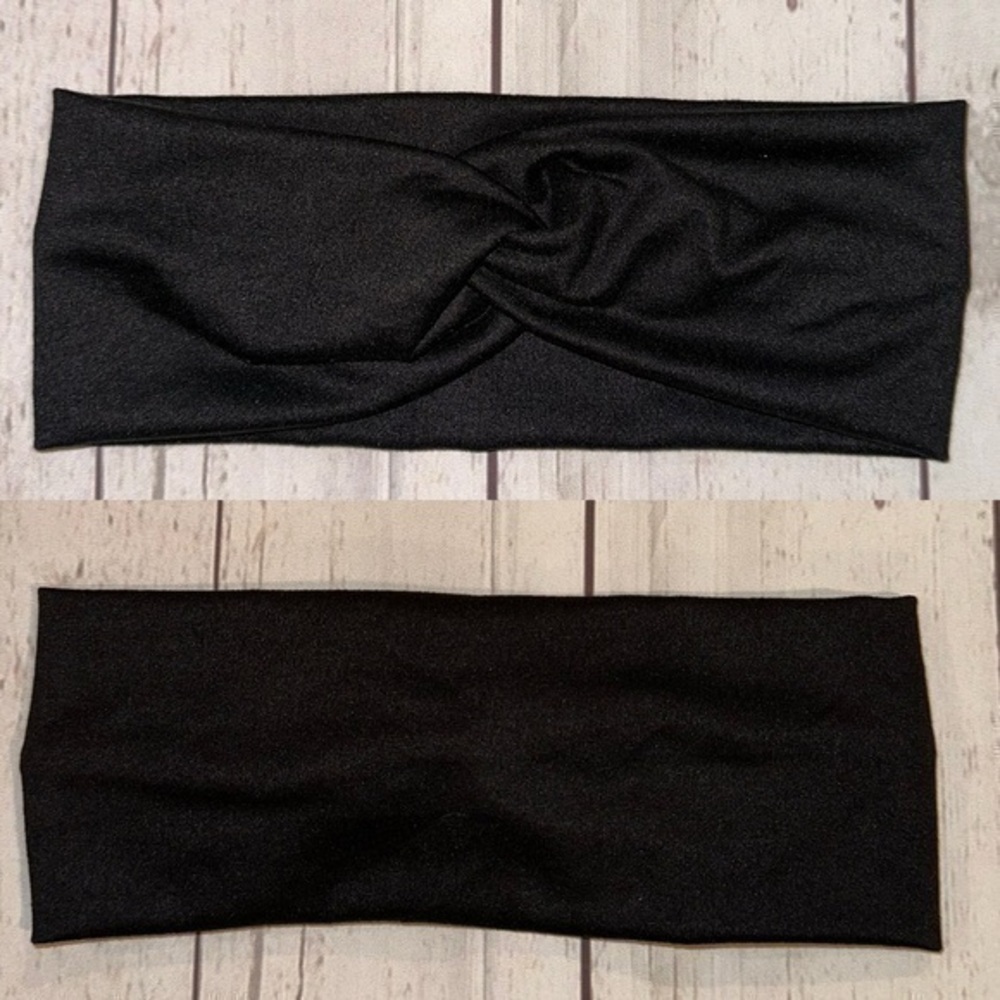 Solid black twist front headband ultra soft new